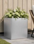 vidaXL Градинска саксия Сребристо 45 x 45 x 45 cm Поцинкована стомана