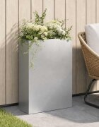vidaXL Градинска саксия Сребристо 50 x 20 x 75 см Неръждаема стомана