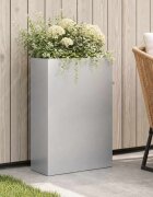 vidaXL Градинска саксия Сребристо 50 x 20 x 75 см Поцинкована стомана