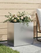 vidaXL Градинска саксия Сребристо 50 x 30 x 40 см Поцинкована стомана