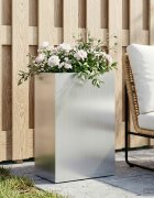 vidaXL Градинска саксия Сребристо 50 x 30 x 75 см Поцинкована стомана
