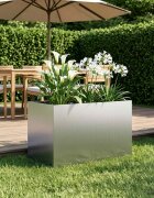vidaXL Градинска саксия Сребристо 50 x 40 x 40 см Поцинкована стомана