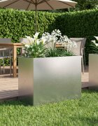 vidaXL Градинска саксия Сребристо 60 x 30 x 50 см Неръждаема стомана