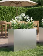 vidaXL Градинска саксия Сребристо 60 x 30 x 50 см Поцинкована стомана