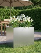 vidaXL Градинска саксия Сребристо 60 x 40 x 50 cm Поцинкована стомана