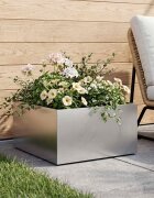 vidaXL Градинска саксия Сребристо 60 x 60 x 30 cm Поцинкована стомана