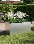 vidaXL Градинска саксия Сребристо 80 x 40 x 40 cm Поцинкована стомана
