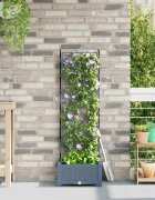 vidaXL Градинска саксия Светлосиво 40 x 40 x 1255 см ПП