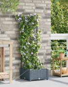 vidaXL Градинска саксия Светлосиво 40 x 40 x 126 см ПП