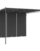 vidaXL Градинска шатра със странична завеса 3x3x225 м антрацит