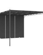vidaXL Градинска шатра със странична завеса 4x3х225 м антрацит