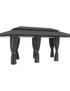 vidaXL Градинска шатра със завеси 600x298x270 см антрацит