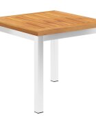 vidaXL Градинска странична маса 45x45x38 см акация масив и инокс