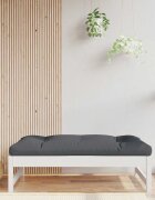 vidaXL Градинска табуретка бяла 120x80 см борова дървесина масив