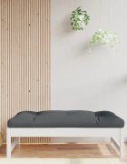vidaXL Градинска табуретка бяла 120x80 см борова дървесина масив