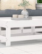 vidaXL Градинска табуретка бяла 62x30x32 см бор масив