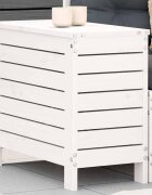 vidaXL Градинска табуретка бяла 62x315x52 см бор масив