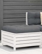 vidaXL Градинска табуретка бяла 62x635x32 см бор масив
