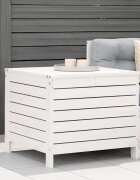 vidaXL Градинска табуретка бяла 62x635x535 см бор масив