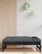 vidaXL Градинска табуретка черна 120x80 см борова дървесина масив