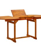 vidaXL Градинска трапезна маса (120-170)x80x75 cм акациево дърво масив