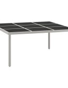 vidaXL Градинска трапезна маса 170x170x745 см стъкло и стомана