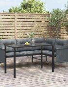 vidaXL Градинска трапезна маса антрацит 110x54x70 cм стомана
