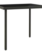 vidaXL Градинска трапезна маса антрацит 80x80x72 cм стъкло и стомана