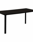 vidaXL Градинска трапезна маса черна 150x80x74 см стомана и стъкло