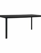 vidaXL Градинска трапезна маса черна 190x90x74 см стомана и стъкло