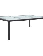 vidaXL Градинска трапезна маса черна 200x150x74 см полиратан