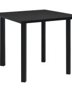 vidaXL Градинска трапезна маса черна 80x80x74 см стомана и стъкло