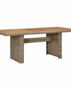 vidaXL Градинска трапезна маса кафява 200x100x74 см полиратан