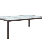 vidaXL Градинска трапезна маса кафява 200x150x74 см полиратан
