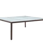 vidaXL Градинска трапезна маса кафява 200x200x74 см полиратан