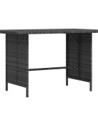 vidaXL Градинска трапезна маса сива 110x70x65 см полиратан