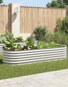 vidaXL Градинска висока леха 240x80x44 см поцинкована стомана сребро