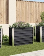 vidaXL Градинска висока леха антрацит 100x40x77 см поцинкована стомана