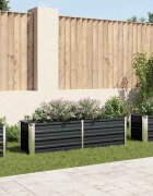 vidaXL Градинска висока леха антрацит 160x40x45 см поцинкована стомана