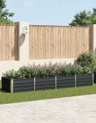 vidaXL Градинска висока леха антрацит 320x80x45 см поцинкована стомана