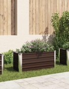vidaXL Градинска висока леха кафява 100x40x45 см поцинкована стомана