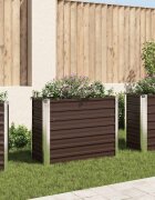 vidaXL Градинска висока леха кафява 100x40x77 см поцинкована стомана