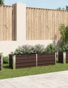 vidaXL Градинска висока леха кафява 160x40x45 см поцинкована стомана