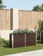 vidaXL Градинска висока леха кафява 160x40x77 см поцинкована стомана