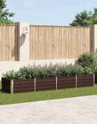 vidaXL Градинска висока леха кафява 320x80x45 см поцинкована стомана