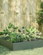 vidaXL Градинска висока леха маслиненозелено 100x100x335см стомана