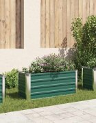 vidaXL Градинска висока леха поцинкована стомана 100x40x45 см зелена
