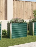 vidaXL Градинска висока леха поцинкована стомана 100x40x77 см зелена