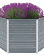 vidaXL Градинска висока леха поцинкована стомана 129x129x77 см сива