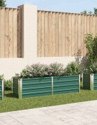 vidaXL Градинска висока леха поцинкована стомана 160x40x45 см зелена